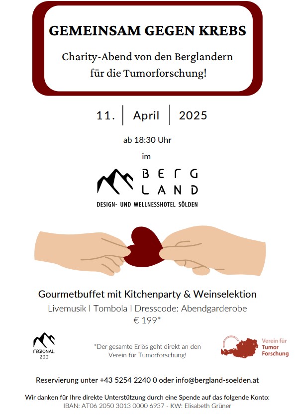 Gemeinsam gegen Krebs - Charity Veranstaltung im Bergland Hotel Sölden